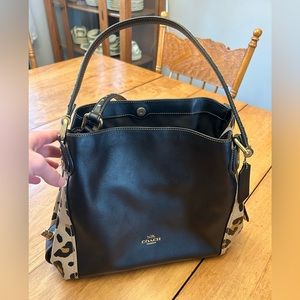 Coach Edie Shoulder Bag 31 with Blocked Leopard Print
